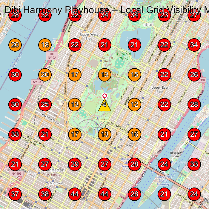 Diki Harmony Playhouse GeoGrid visibility map for Preschool in New York